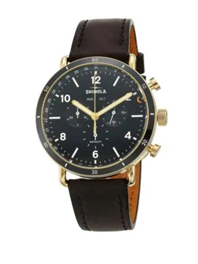 Shop Shinola Men's The Canfield Sport Leather Strap Watch In Black