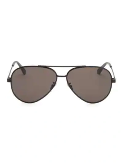 Shop Saint Laurent 60mm Classic Aviator Sunglasses In Black