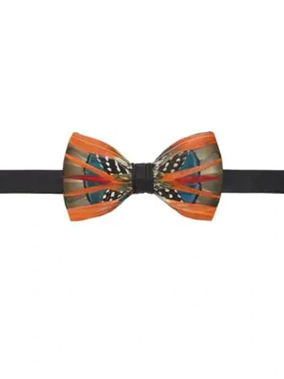 Shop Brackish Mayfly Feather Bow Tie In Orange