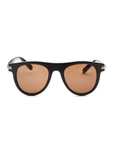 Shop Ferragamo 51mm Round Sunglasses In Black