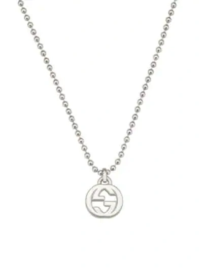 Shop Gucci Men's Interlocking Sterling Silver Necklace