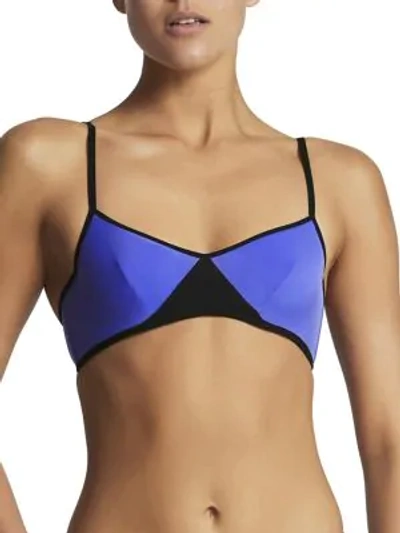 Shop Elle Macpherson Body Vee Contrast-trim Demi Underwire In Dazzling Blue
