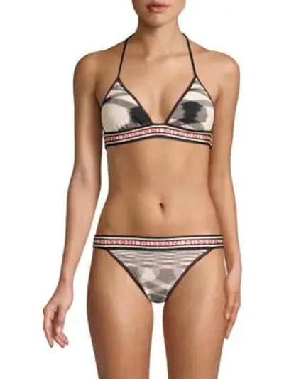 Shop Missoni Maglieria Fiammata Triangle Logo Two-piece Bikini Set In Multicolor