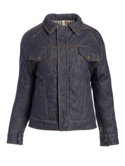 Shop Rosie Assoulin Reversible Puffer Jacket In Denim Blue