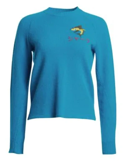 Shop Rag & Bone Storm Shark Wool Sweater In Blue