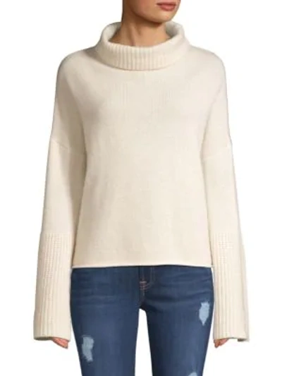 Shop 360cashmere Lulu Bell Sleeve Turtleneck Sweater In Chalk