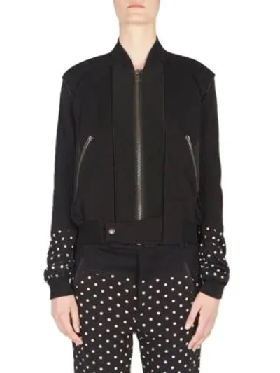 Shop Haider Ackermann Cotton Jersey Bomber Jacket In Black White