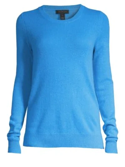 Shop Saks Fifth Avenue Women's Collection Featherweight Cashmere Sweater In Navy Dusk