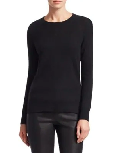 Shop Saks Fifth Avenue Women's Collection Featherweight Cashmere Sweater In Ebony