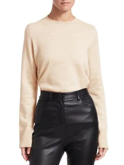 Shop The Row Sebellia Knit Cashmere Sweater In Light Beige
