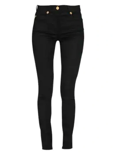 Shop Versace Stretch Denim Skinny Jeans In Black