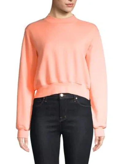 Shop Cotton Citizen Milan Crop Sweatshirt In Pastel Coral