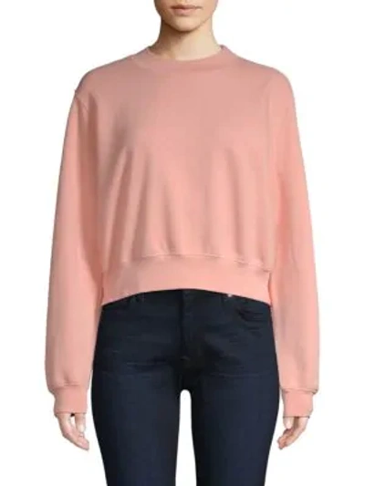 Shop Cotton Citizen Milan Crop Sweatshirt In Blush