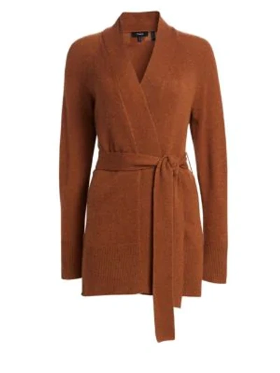 Shop Theory Malinka Cashmere Knit Robe Cardigan In Caramel