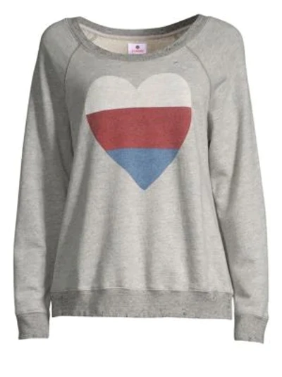 Shop Sundry Heart Sweatshirt In Heather Grey