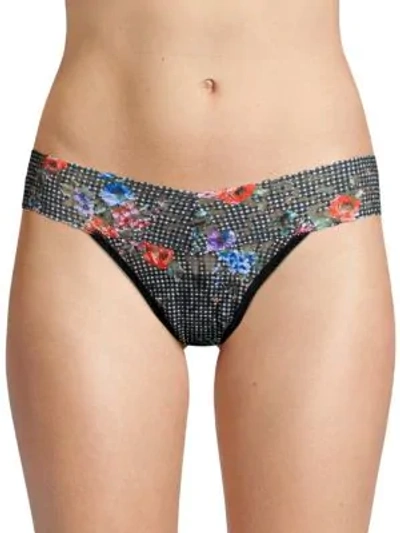 Shop Hanky Panky Check Floral Thong In Multi