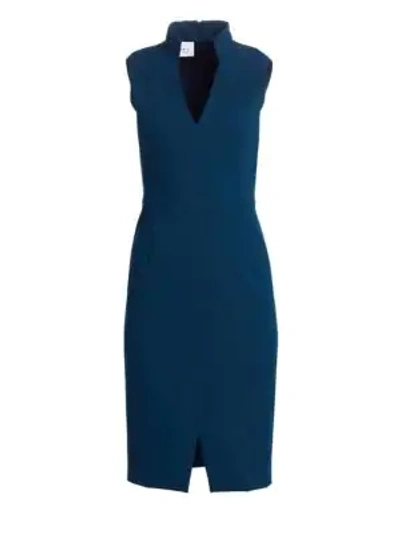 Shop Akris Punto Sleeveless Sheath Dress In Blue