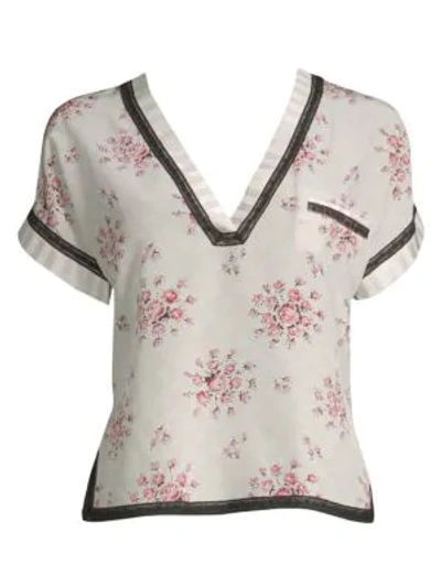 Shop Morgan Lane Yeva Pyjama Top In Blanc