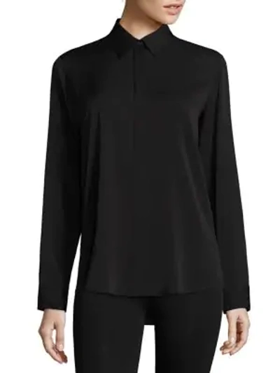 Shop The Row Women's Essentials Petan Stretch Silk Shirt In Black