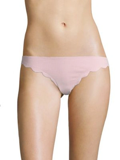 Shop Marysia Broadway Scallop-edge Bikini Bottom In Rose