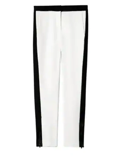 Shop Tibi Anson Stretch Tuxedo Pants In Ivory Multi