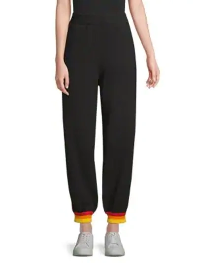 Shop Opening Ceremony Side Stripe Cotton Joggers In Black