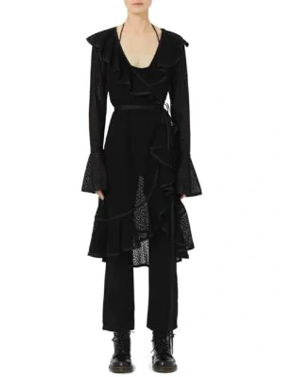 Shop Marc Jacobs Two-piece Spot Embroidered Ruffle Dress & Jumpsuit Set In Black