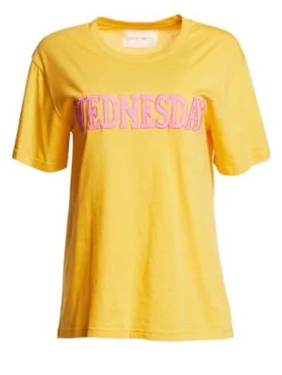 Shop Alberta Ferretti Days Of The Week Wednesday T-shirt In Yellow