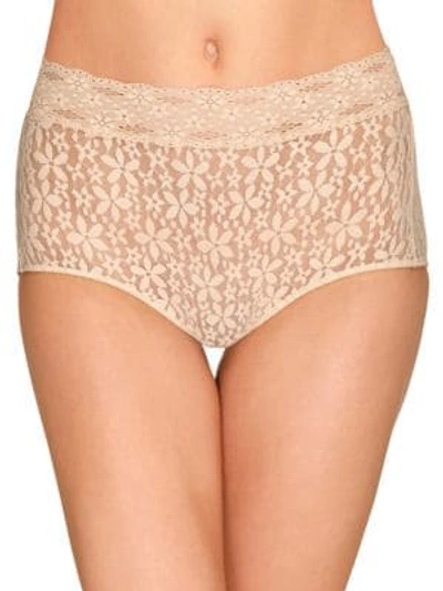 Shop Wacoal Halo Lace High-rise Brief In Natural Nude