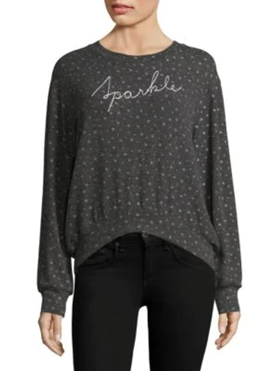 Shop Sundry Sparkle Hi-lo Sweatshirt In Heather Grey