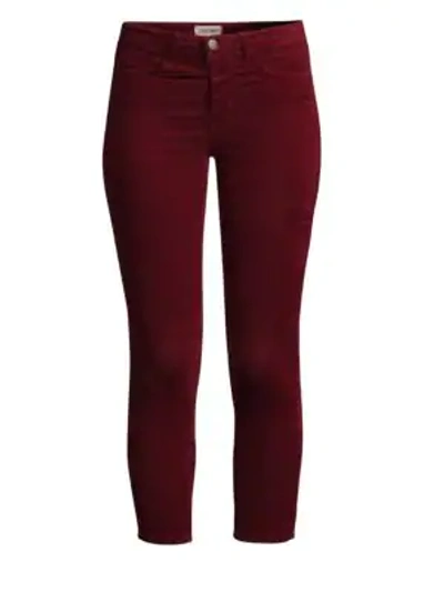 Shop L Agence Margot High-rise Velvet Skinny Jeans In Dark Berry