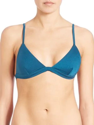 Shop Milly Capri Triangle Bikini Top In Blue