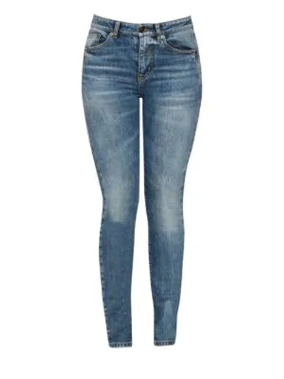Shop Saint Laurent Five-pocket Skinny Jeans In Blue