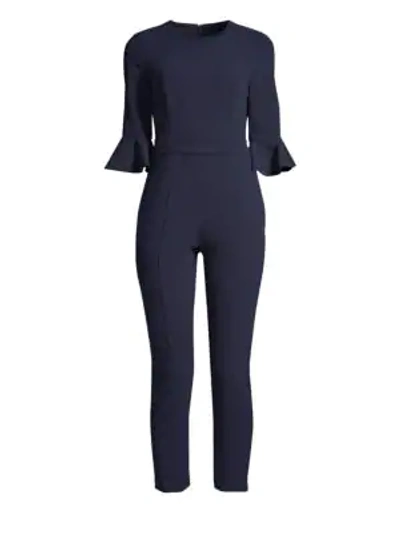 Shop Black Halo Brooklyn Bell-sleeve Jumpsuit In Pacific Blue
