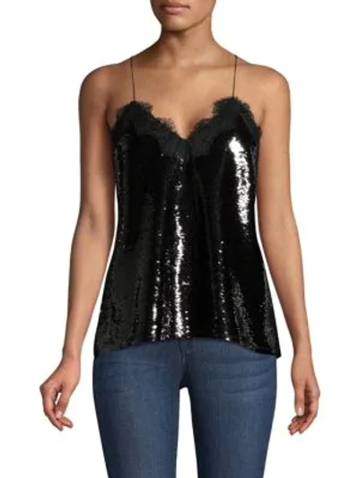 Shop Cami Nyc The Racer Sequin Camisole In Black