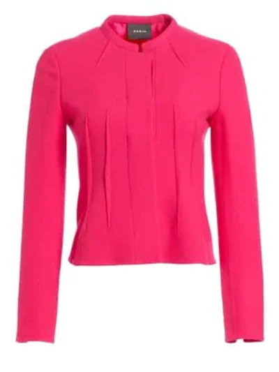 Shop Akris Abadin Crepe Wool Short Jacket In Pink
