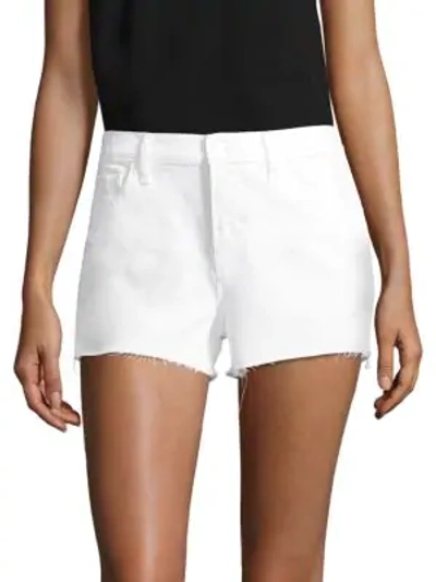 Shop J Brand Ex Cut-off Denim Shorts In White