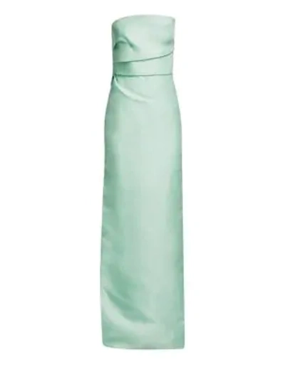 Shop Monique Lhuillier Strapless Column Gown In Mint