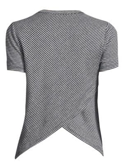 Shop A.l.c Tesi Striped Linen Tee In White Black Micro