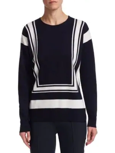 Shop Barbara Lohmann Fayola Colorblock Sweater In Navy Off White