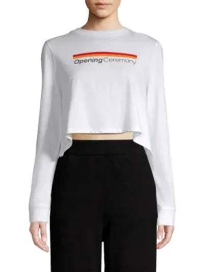 Shop Opening Ceremony Cropped Graphic T-shirt In White