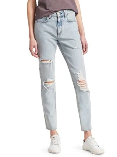 Shop Rag & Bone High-rise Distressed Skinny Jeans In Madison Whole