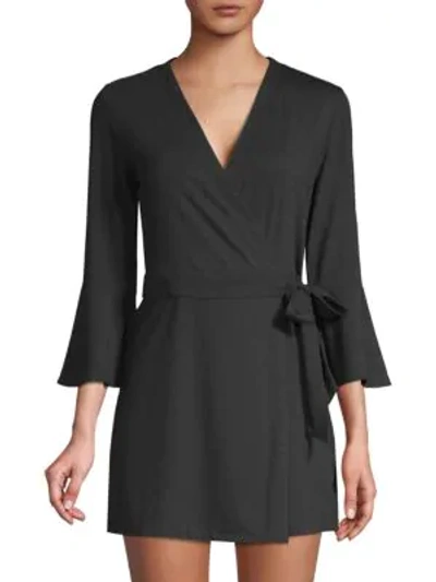 Shop Lilly Pulitzer Karlie Wrap Romper In Onyx