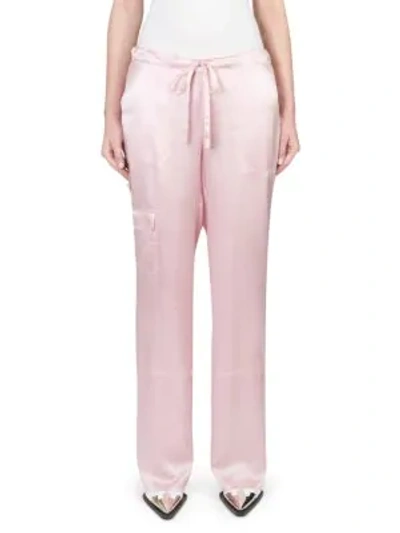 Shop Marques' Almeida Silk Pajama Trousers In Pale Pink
