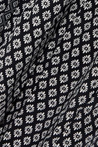 Shop Joie Hagi Floral-print Poplin Mini Dress In Black
