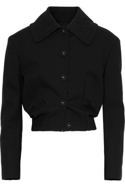 Shop Proenza Schouler Woman Cropped Cotton-blend Twill Jacket Black