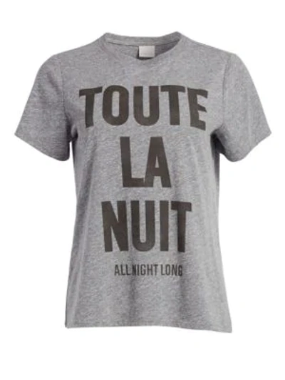 Shop Cinq À Sept Toute La Nuit Graphic T-shirt In Heather Grey