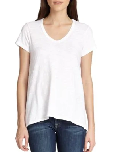 Shop Wilt Women's Cotton Slub Hi-lo Tee In Milk