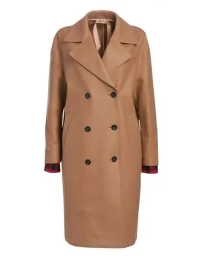 Shop N°21 Wool-blend Double-breasted Camel Coat In Biscuit