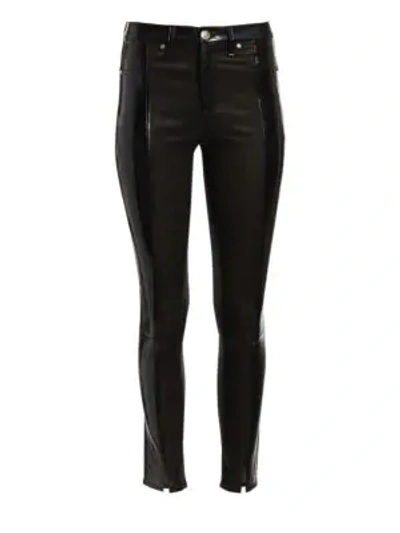 Shop Rag & Bone Evelyn High-rise Patent Leather Skinny Jeans In Black